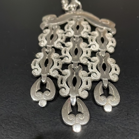 VINTAGE Silver tone Chunky Necklace - Picture 2 of 3